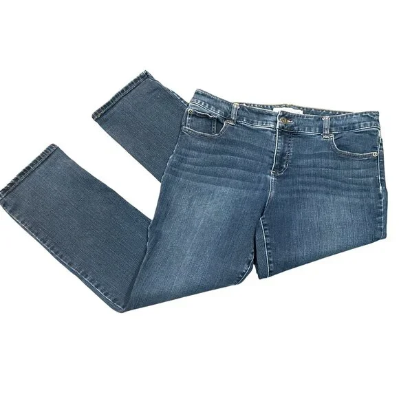 Chicos Platinum Denim Womens Jeans Size 2 Short Medium Wash Stretch Cotton Blend - Picture 7 of 9